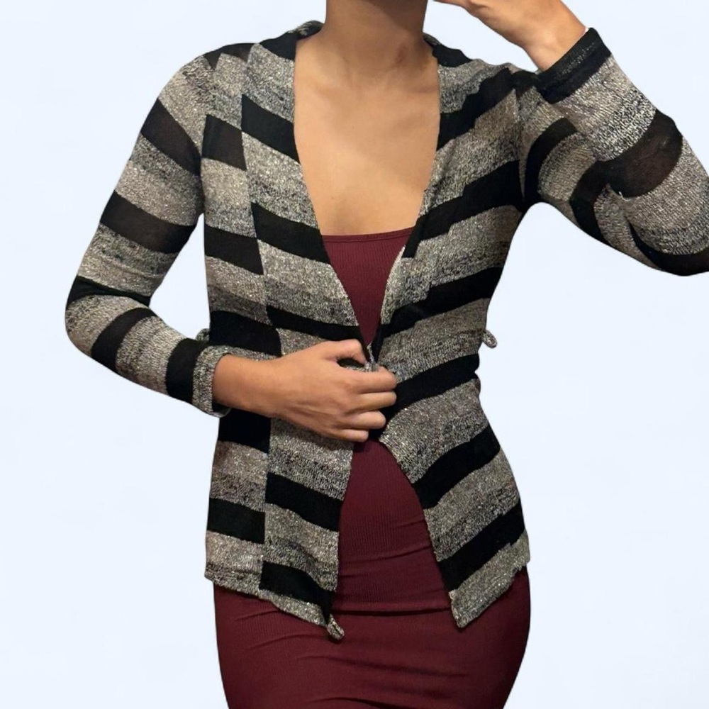 Grunge Grey & Black Striped Cardigan by Urban Episode!